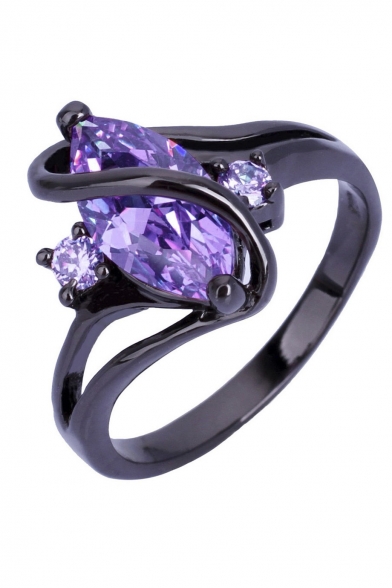 Fashion Irregular Sapphire Black Gold Filled Ring