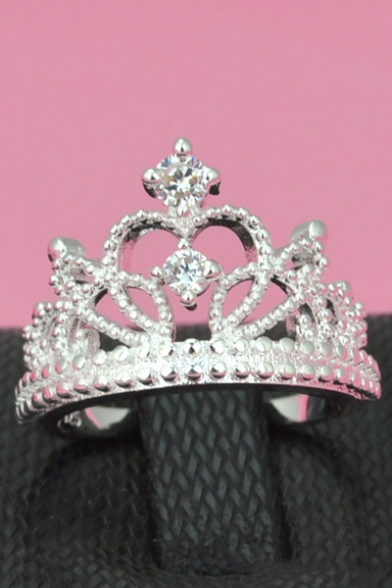 Chic Princess Crown Design Silver Ring