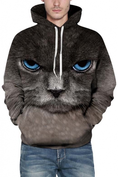 Unisex Hooded Black Cat 3D Print Long SLeeve Hoodie