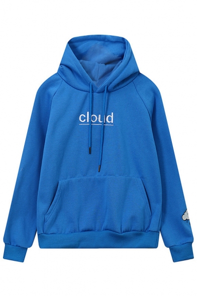 New Design Oversize Letter Embroidery Long Sleeve Drawstring Hoodie