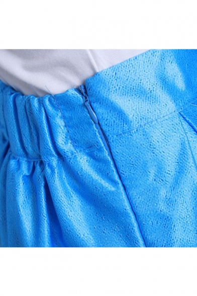 Women's High Waist Landscape Print A-Line Pleated Flared Midi Skirt