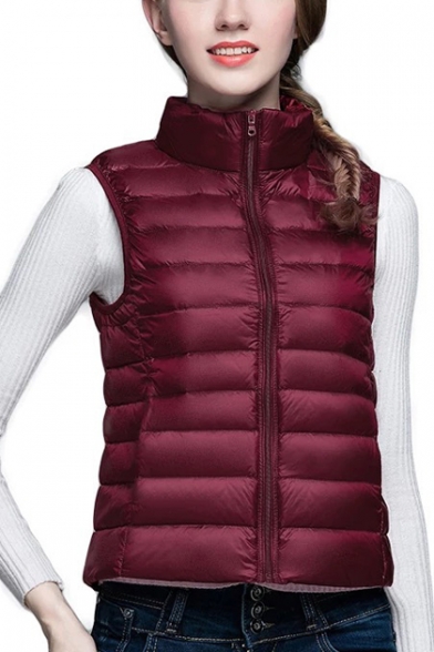 Women's Padded Coat Quilted Jacket Plain Vest
