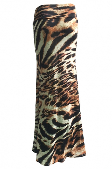 animal print long skirts for womens