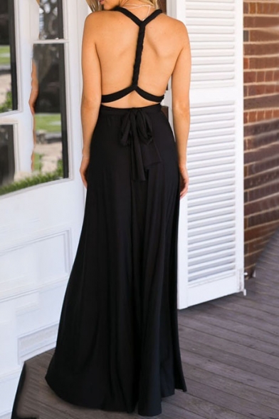 Sexy Off the Shoulder Plain Bandage Maxi Party Dress with Multiple Means of Dressing Up
