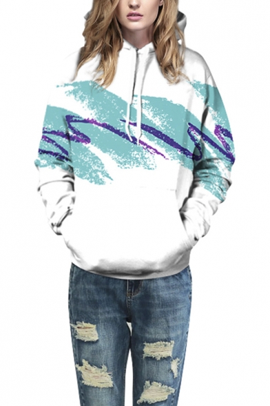 Unisex Simulation Printing Pocket Hooded Sweatshirt
