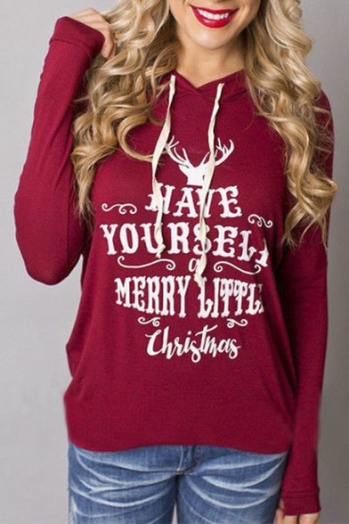 Womens Holiday Shirt,Have Yourself Merry Little Christmas Print Hoodies