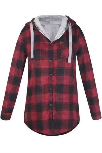 womens red flannel jacket