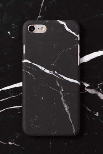 New Fashion Black Marble Printed PC Case for iPhone 7