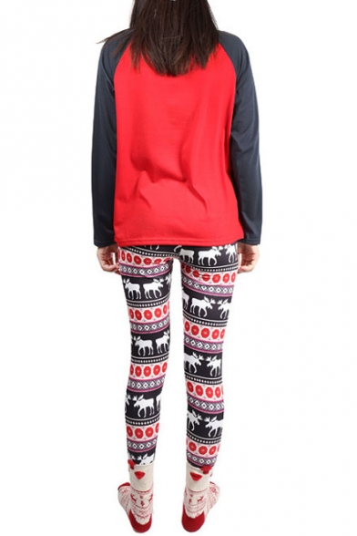 New Design Christmas Style Women's Pullover Long Sleeve Top Tribal Print Pants