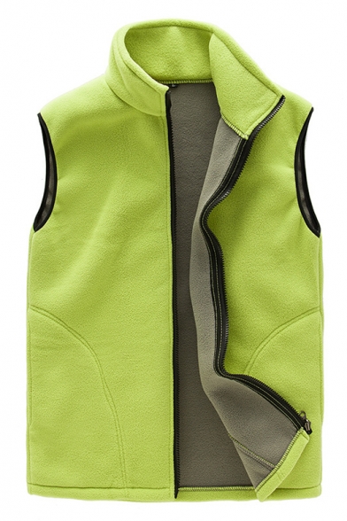 Women's Plain Zip Placket Winter Vest Coat