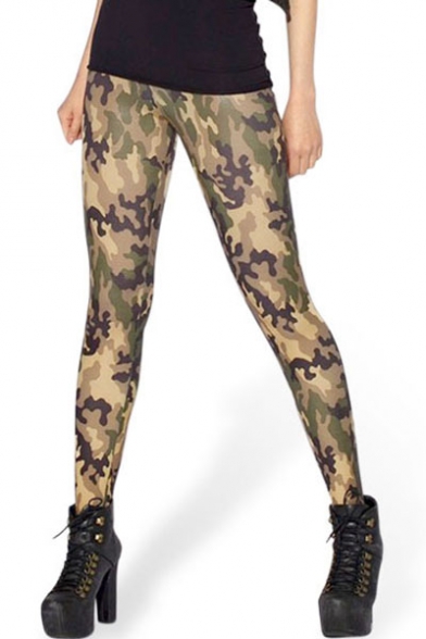 Women's Camouflage Print Ankle Length Skinny Leggings