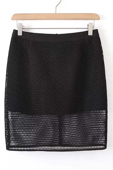 Women's High Rise Cutout Layered Plain Mini Bodycon Skirt