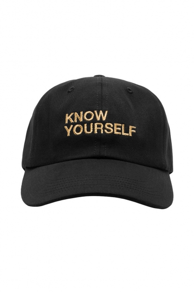 Unisex Retro KNOW YOURSELF Letter Embroidery Baseball Outdoor Cap
