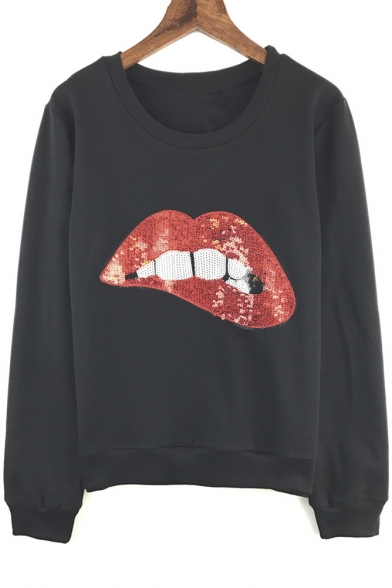 lip print sweatshirt