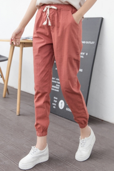linen cotton tapered pants