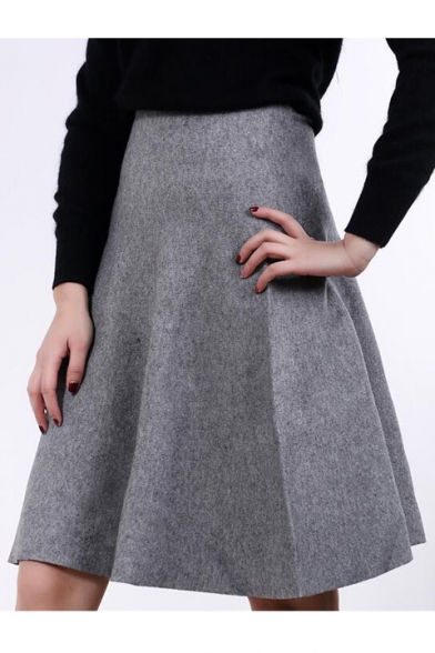Women's High Rise Basic A-Line Pleated Midi Skirt
