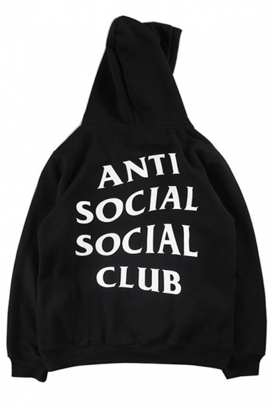 New Hooded ANTI SOCIAL SOCIAL CLUB Letter Printed Hoodie Sweatshirt with One Pocket