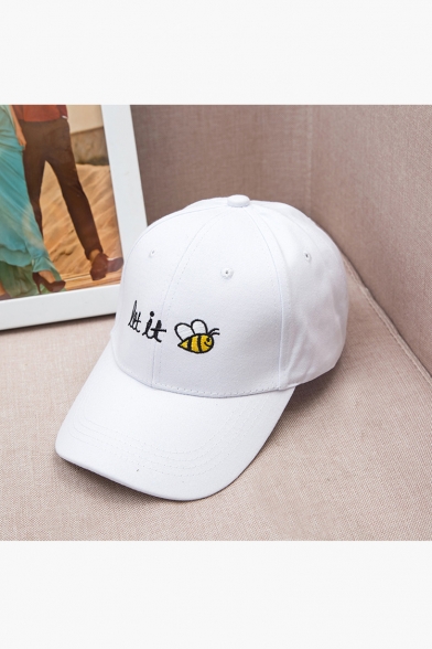 Couple Leisure Outdoor Embroidery Bee Letter Baseball Cap