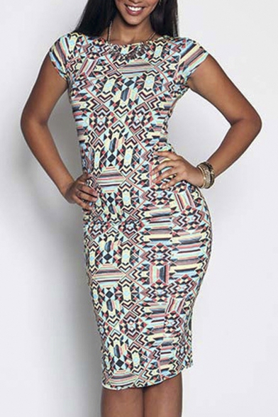 tribal print bodycon dress