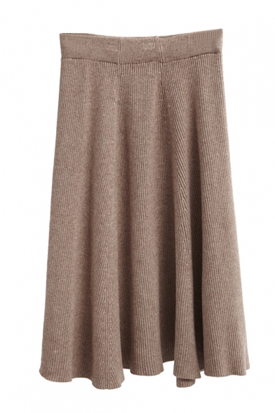 New Stylish High Waist Plain Maxi Sweater Skirt