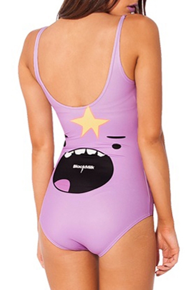 light purple one piece swimsuit