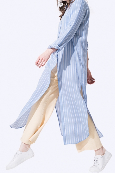 white maxi shirt dress with sleeves