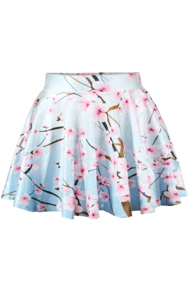 Plum Print Elegant Mini Skirt