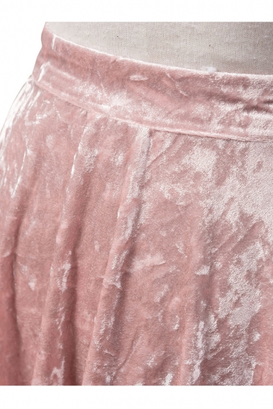 Fashion Women's Zip-Side Plain Mini A-Line Skater Skirt