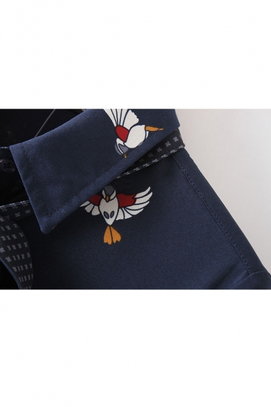 orange bird button down shirt