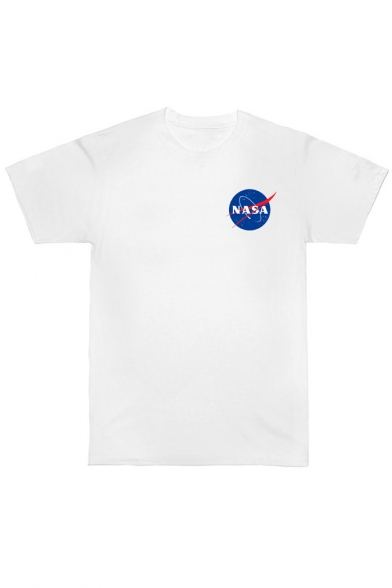 NASA Logo Printed Short Sleeve Round Neck Tee