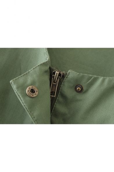 Women's Tassel Zipper Placket Bell Long Sleeve Collarless Coat