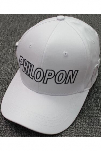 Hip Hop Style PHILOPON Letter Embroidery Adjustable Outdoor Baseball Cap