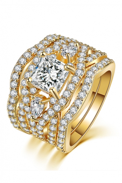 New Arrival Luxurious Three Layered Chic Ring Studded with Diamond