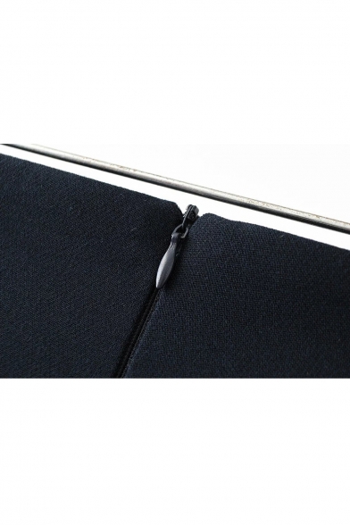Summer Plain Wrap Design Metal Ring Detail Zip Back Mini Skort