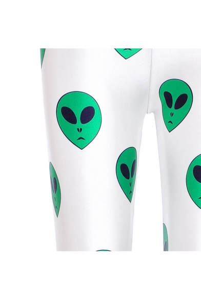 New Fashion Digital Alien Printed Skinny Elastic Leggings