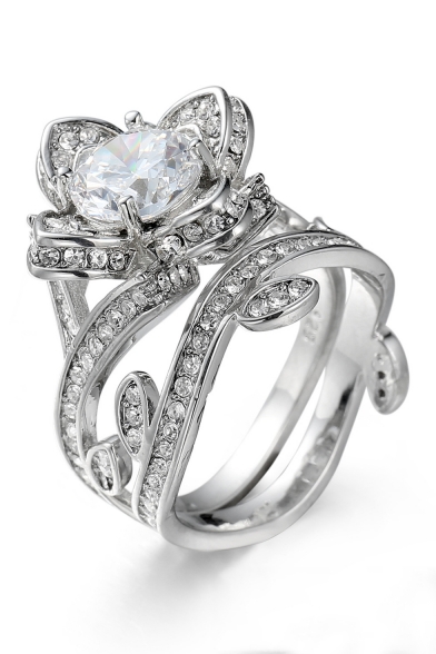 New Fashion Rose Design Luxurious Stylish Ring for Couple