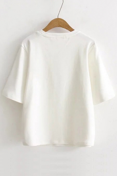 New Fashion Garland Embroidered Round Neck Short Sleeve Leisure T-Shirt