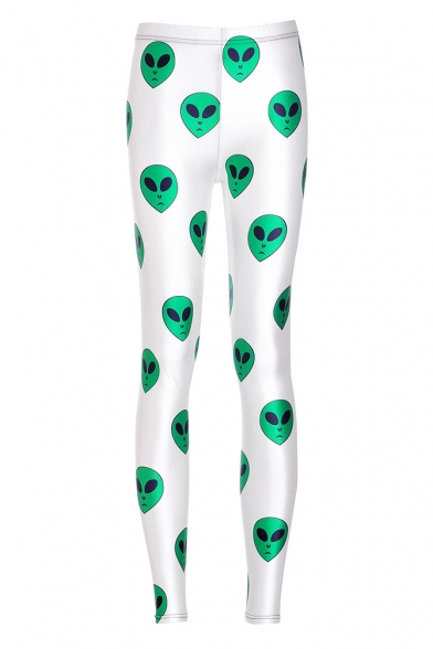 New Fashion Digital Alien Printed Skinny Elastic Leggings
