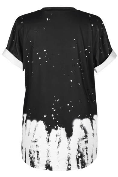 New Arrival Fashion UFO Pattern Round Neck Short Sleeve Casual Tee