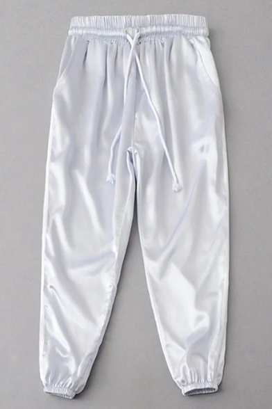 Fashion Drawstring Elastic Waist Striped Sides Loose Sport Pants