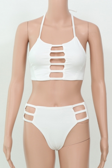 Halter Neck Open Back New Design Hollow Out Bikini Swimwear