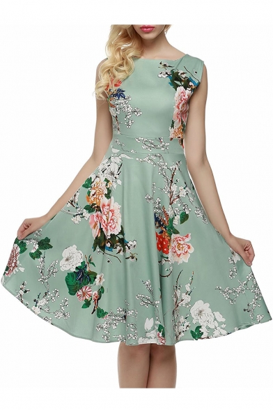floral print flare dress