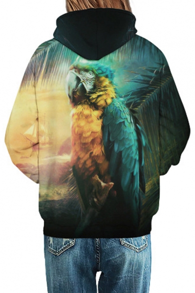 New Fashion Jungle Eagle Printed Long Sleeve Casual Leisure Unisex Hoodie