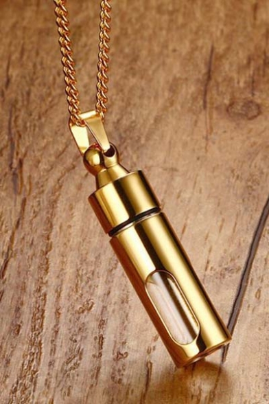 Unisex Plain Openable Bottle Pendant Necklace