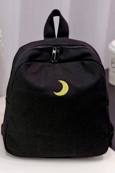 Fashion Young Style Embroidery Moon Pattern Backpack