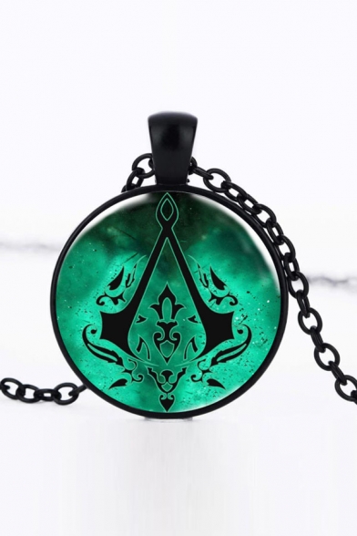 Fashion Assassin's Creed Symbol Printed Pendant Necklace