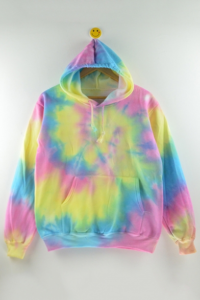 pink and yellow tie dye hoodie