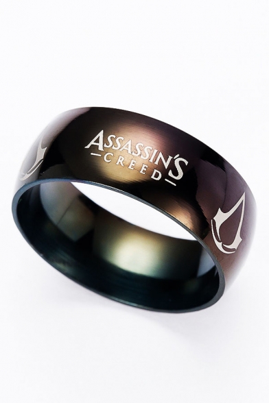 Unisex ASSASSIN'S CREED Letter Printed Fashion Ring