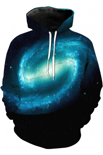 Cool 3D Galaxy Printed Long Sleeve Casual Hoodie with Pockets
