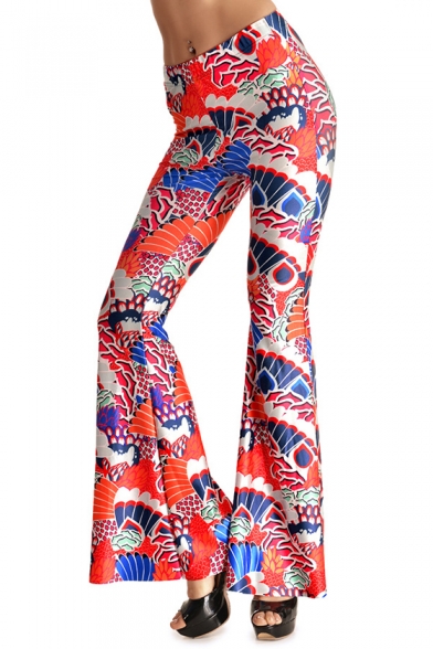 New Fashion Basic Casual Leisure Chic Printed Flared Pants